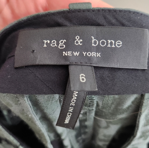 RAG & BONE Jarvis Floral Jacquard Trousers In Grey Forest Size 6 - Picture 13 of 16